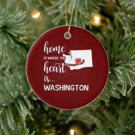 In Washington thuis is het hart daar Keramisch Ornament