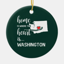 In Washington thuis is het hart daar Keramisch Ornament