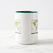 In welke tijdzone ben je? (Wereldkaart tijdzones) Tweekleurige Koffiemok (Center)
