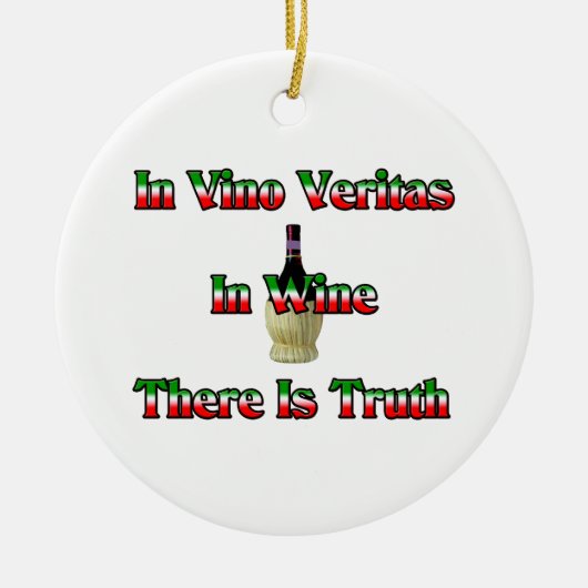 In wijn is de waarheid keramisch ornament (Voorkant)