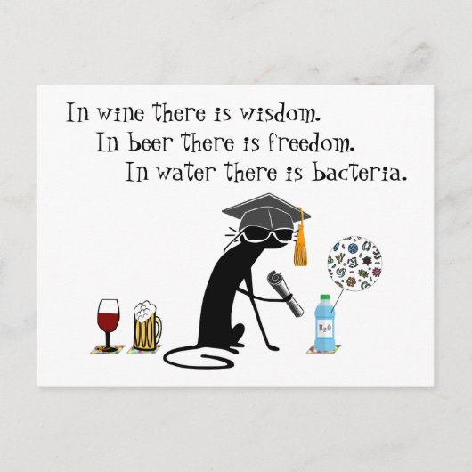 In wijn is er Wisdom Funny Wine Gezegde Briefkaart (Voorkant)