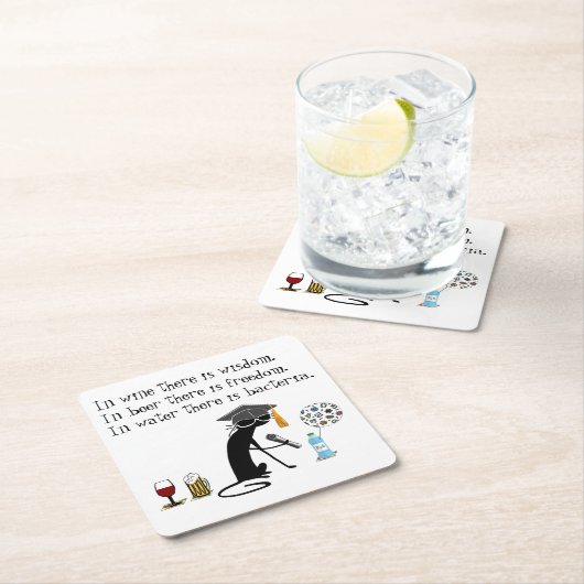 In wijn is er Wisdom Funny Wine Gezegde Kartonnen Onderzetters (Insitu)