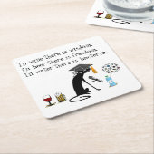 In wijn is er Wisdom Funny Wine Gezegde Kartonnen Onderzetters (Schuin)