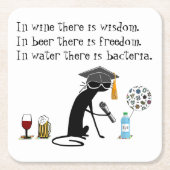 In wijn is er Wisdom Funny Wine Gezegde Kartonnen Onderzetters (Voorkant)