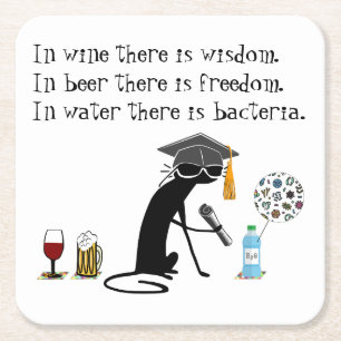 In wijn is er Wisdom Funny Wine Gezegde Kartonnen Onderzetters