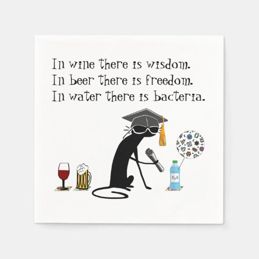 In wijn is er Wisdom Funny Wine Gezegde Servet (Voorkant)