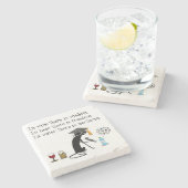 In wijn is er Wisdom Funny Wine Gezegde Stenen Onderzetter (Zijkant)