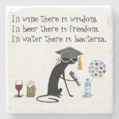 In wijn is er Wisdom Funny Wine Gezegde Stenen Onderzetter (Voorkant)