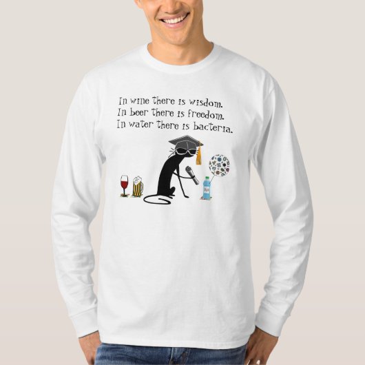 In wijn is er Wisdom Funny Wine Gezegde T-shirt (Voorkant)