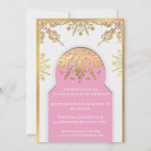 in wit en roze Sweet Sixteen Invitation Kaart (Achterkant)