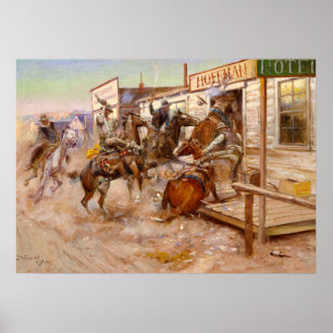 In Without Knocking, 1909 by Charles M Russell Poster