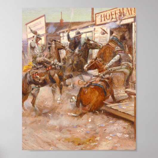 In Without Knocking 1909 Charles Marion Russell Poster (Voorkant)