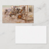 In Without Knocking 1909 - Charles Marion Russell Visitekaartje (Voorkant / Achterkant)
