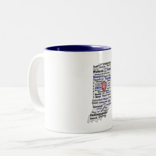 IN Word Cloud (V1 Blauw) koffie mok (Voorkant links)