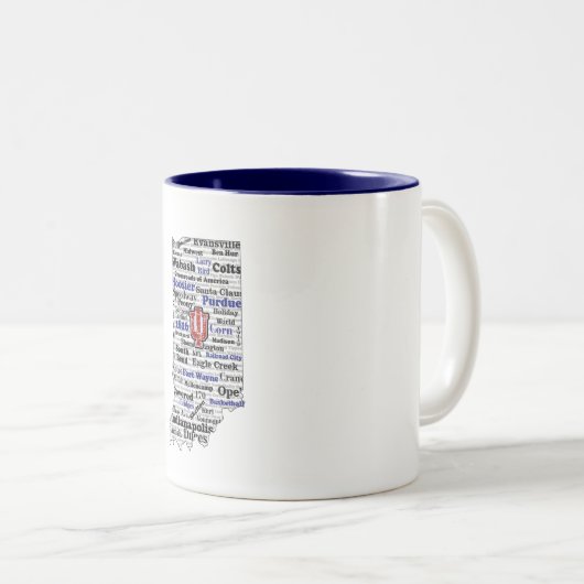 IN Word Cloud (V1 Blauw) koffie mok (Voorkant rechts)