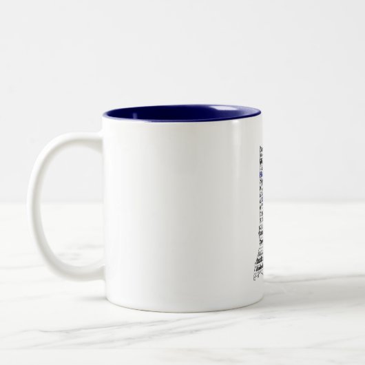 IN Word Cloud (V1 Blauw) koffie mok (Links)