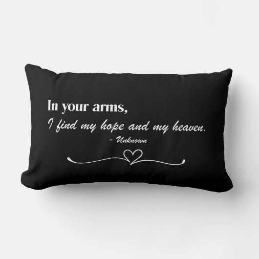"In Your Arms" Kussen Liefde Script Kussensloop (Voorkant)