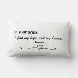 "In Your Arms" Kussen met liefdescitaat