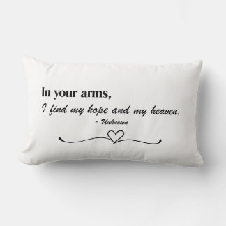 "In Your Arms" Kussen met liefdescitaat