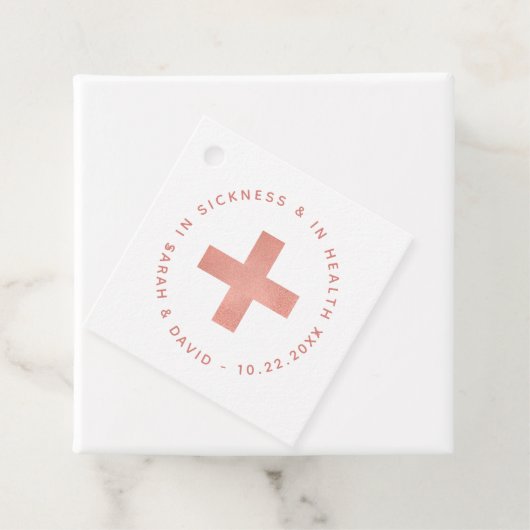 In ziekte en gezondheid katerkit Rose Goud Bedankjes Labels (In situ)