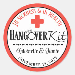 In Ziekte & Ziektehuis Hangover Kit Red|Blk Ronde Sticker