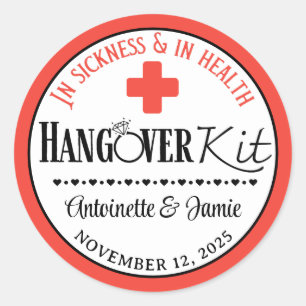 In Ziekte & Ziektehuis Hangover Kit Red Blk Ronde Sticker