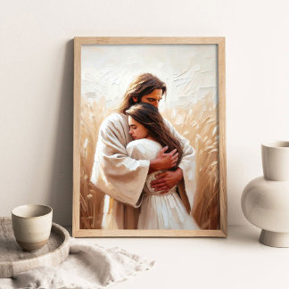 In Zijn Armen, Christelijke Muurkunst, Jezus Omhel Poster
