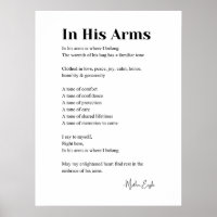 In zijn armen gedicht poëzie poster muurkunst deco