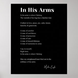 In zijn armen liefdesgedicht Wall Art Decor Poster