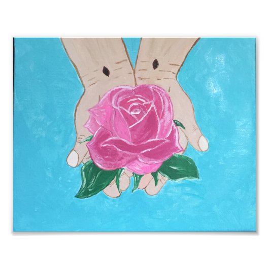 In zijn handen foto afdruk (Voorkant)