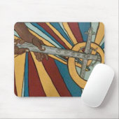 In zijn handen muismat (Met muis)