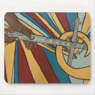 In zijn handen muismat