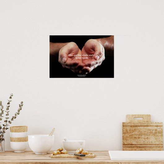 In zijn handen Poster (Keuken)