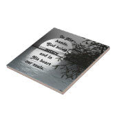 In zijn handen reflecterend Moon Tegeltje (Zijkant)