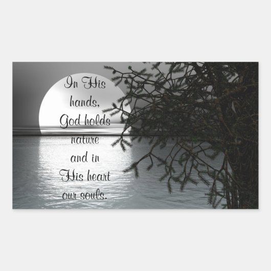 In zijn handen reflecterende maan Sticker (Voorkant)