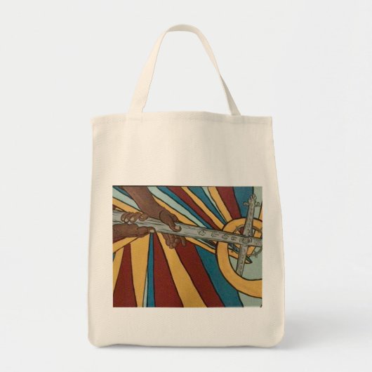 In zijn handen tote bag (Voorkant)