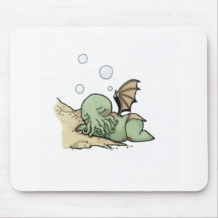 In zijn huis bij R'lyeh, dood Cthulhu wacht dromen Muismat