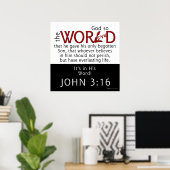 In Zijn Word-John 3:16 Manuscript Poster (Thuiskantoor)