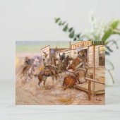 In zonder het te weten door Charles Marion Russell Bedankkaart (Staand voorkant)