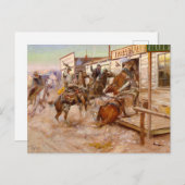 In zonder het te weten door Charles Marion Russell Feestdagenkaart (Voorkant / Achterkant)