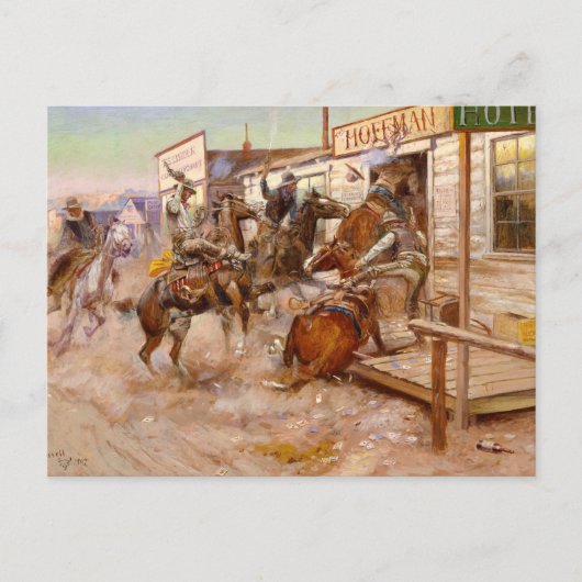 In zonder het te weten door Charles Marion Russell Feestdagenkaart (Voorkant)