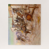 In zonder het te weten door Charles Marion Russell Legpuzzel (Verticaal)