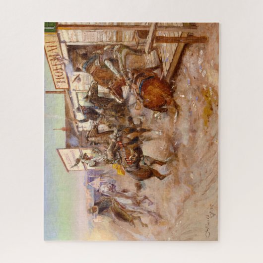 In zonder het te weten door Charles Marion Russell Legpuzzel (Verticaal)