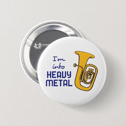 IN ZWARE METAAL RONDE BUTTON 5,7 CM (Voorkant /achterkant)