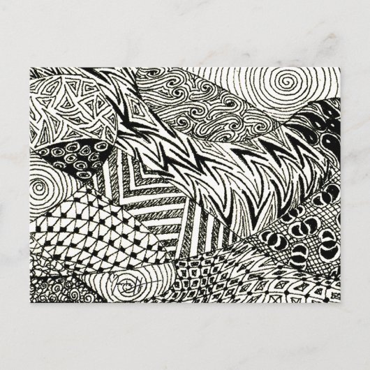in zwart-wit - Abstract Manatee Briefkaart (Voorkant)