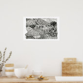 in zwart-wit - Abstract Manatee Poster (Keuken)