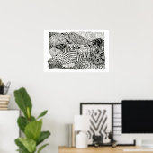 in zwart-wit - Abstract Manatee Poster (Thuiskantoor)