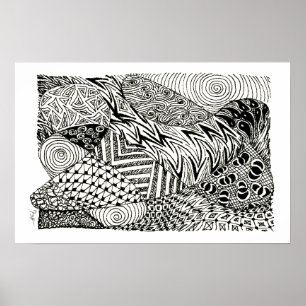 in zwart-wit - Abstract Manatee Poster
