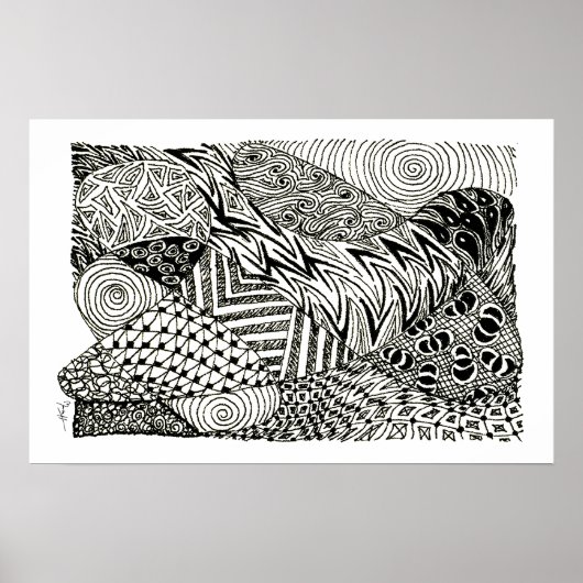 in zwart-wit - Abstract Manatee Poster (Voorkant)