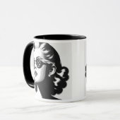 In zwart-wit gestileerde portret. mok (Voorkant links)